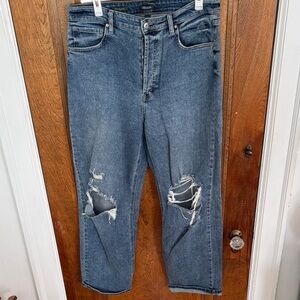 Distressed Blue Jeans